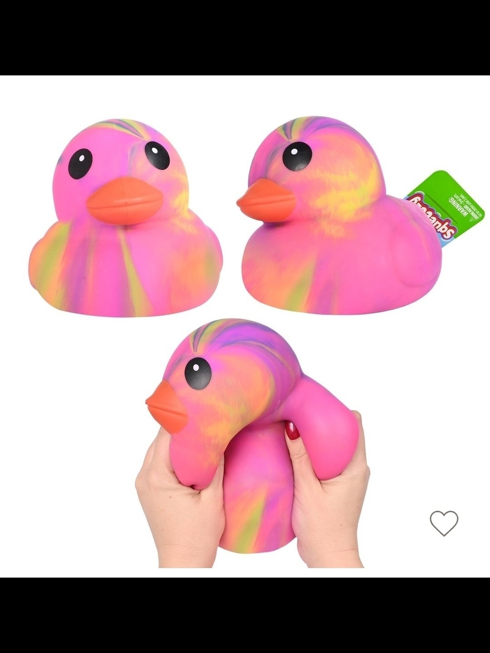 Squeeezy Duck Squishy Pink/green